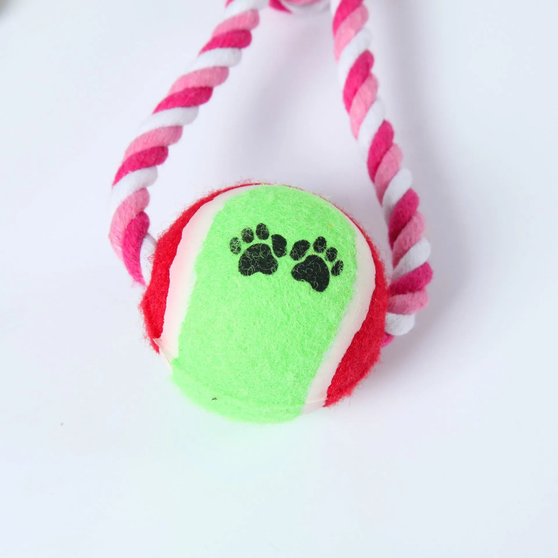 38cm cotton string dog toy for medium to large breed dogs in red and white colour combination