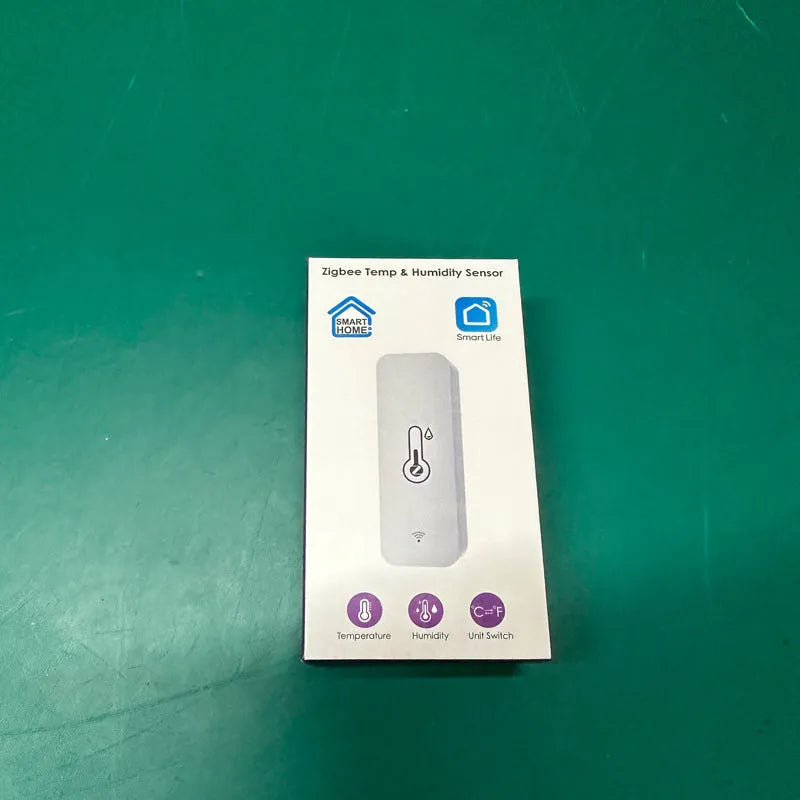 White WiFi Zigbee temperature and humidity sensor with Tuya smart home connectivity