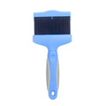 Double-sided pet grooming brush with stainless steel pins in blue or pink colour options