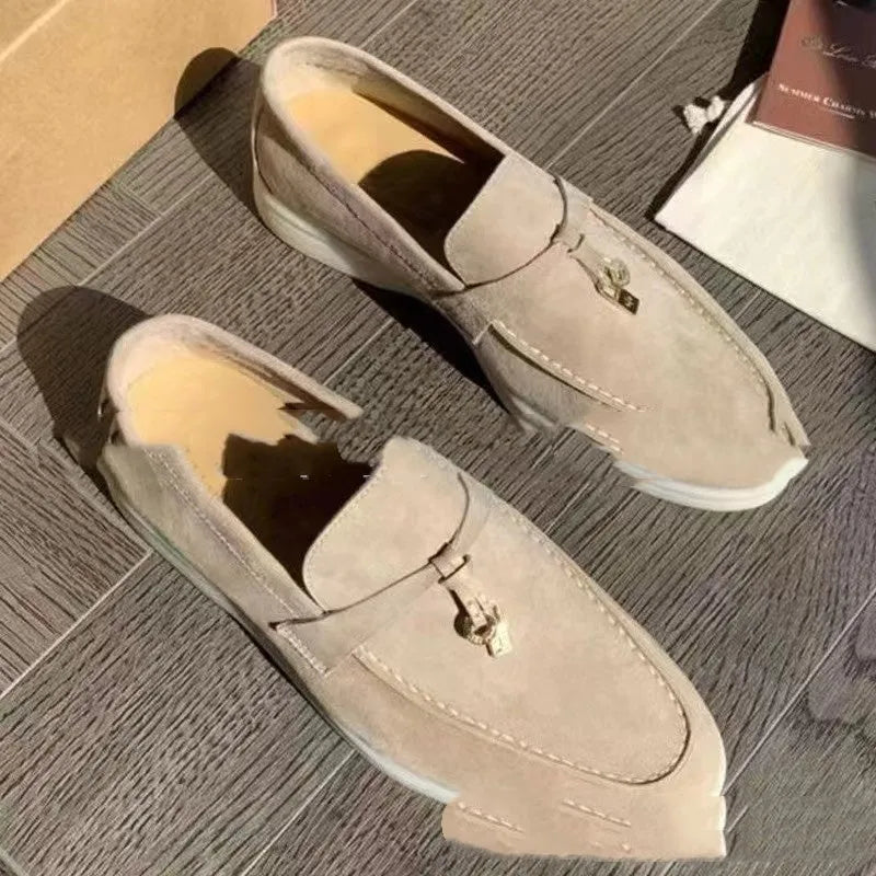 Unisex high-top slip-on loafers with round toe and visible sewing detail, shown in multiple colour options.