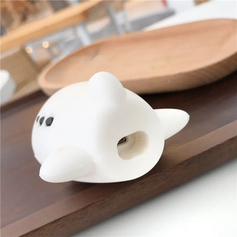 Silicone protective case with hook for AirPods featuring cartoon aeroplane headset design