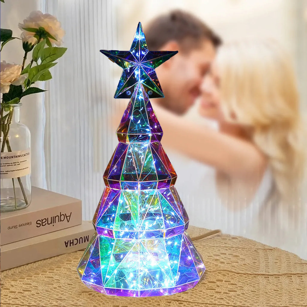 Colourful cartoon Christmas tree light decoration measuring 14.5×4.8×20cm with LED illumination