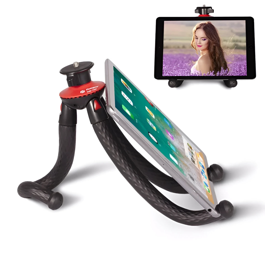 Compatible with Apple octopus portable tripod stand in black with remote 27cm length aluminium rubber core