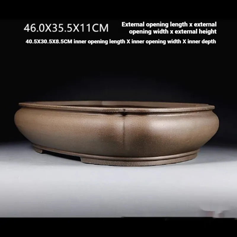 Handmade papaya-shaped purple clay flower pot measuring 46cm length