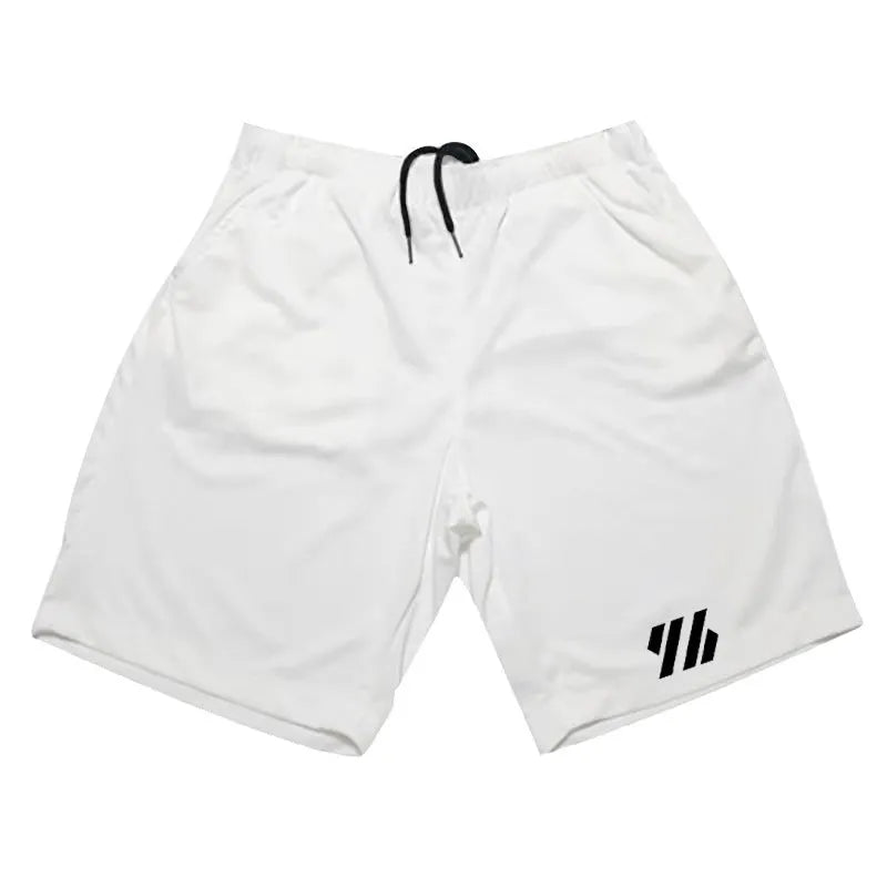 Men's loose-fit metal silk sports shorts in army green colour for summer running