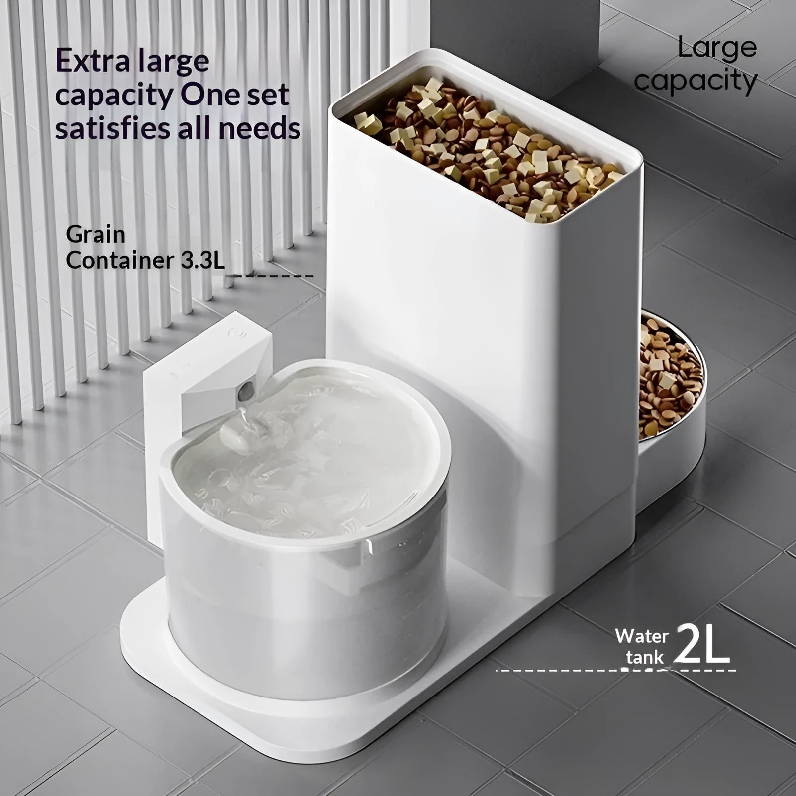 Wireless thermostatic cat water dispenser with 2-in-1 drinking feature and filter for aquarium use