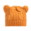 Hand made knitted cat ear winter beanie in five colours: red, black, beige, coffee, yellow.
