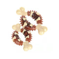 Bone-shaped natural rubber dog chew toy in large and small sizes for teeth grinding