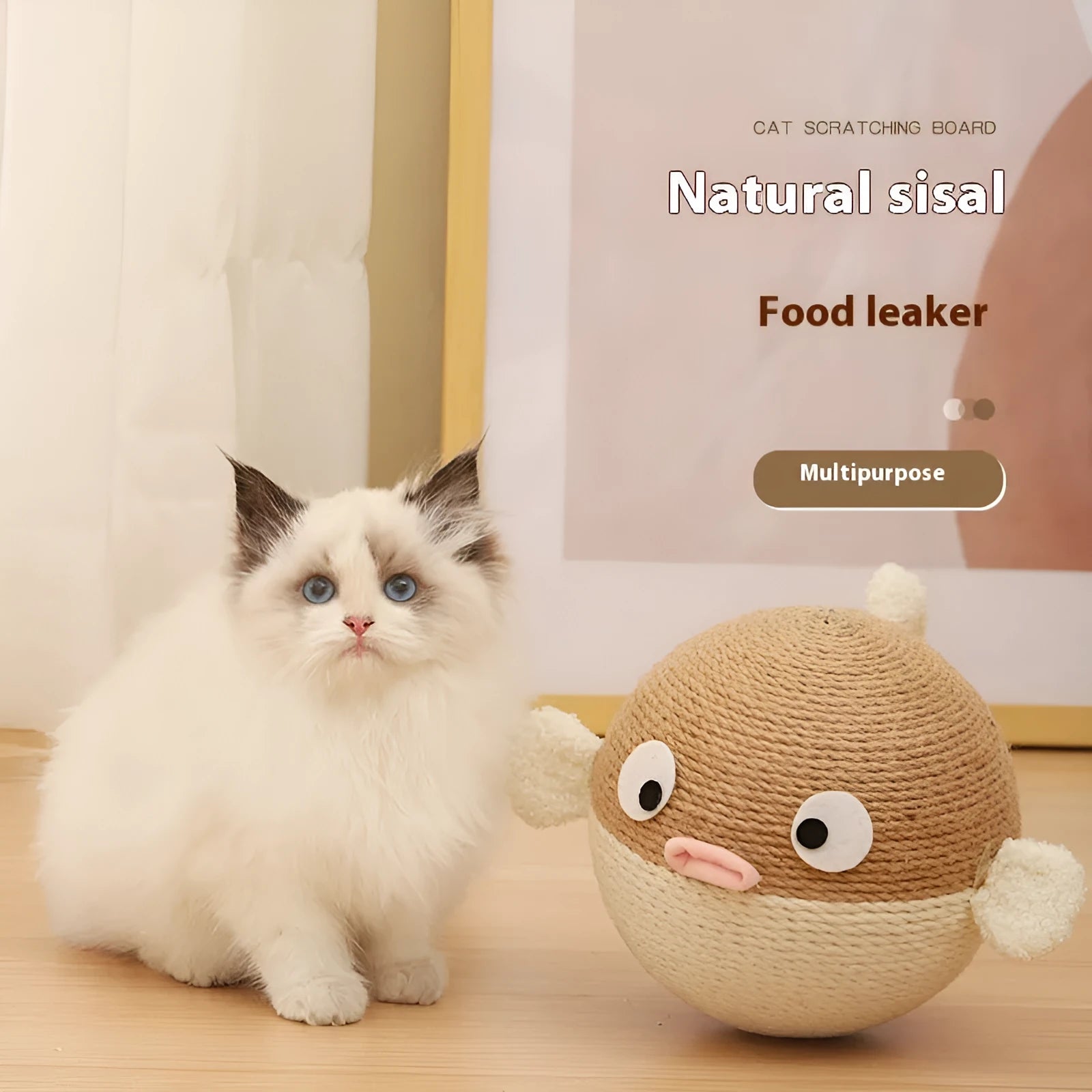15cm sisal hemp cube pet puzzle toy with puffer leakage food feeder design for dogs and cats