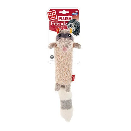 Pet relaxing plush sounding toy in sponge raccoon colour, soft squeaky toy for dogs and cats