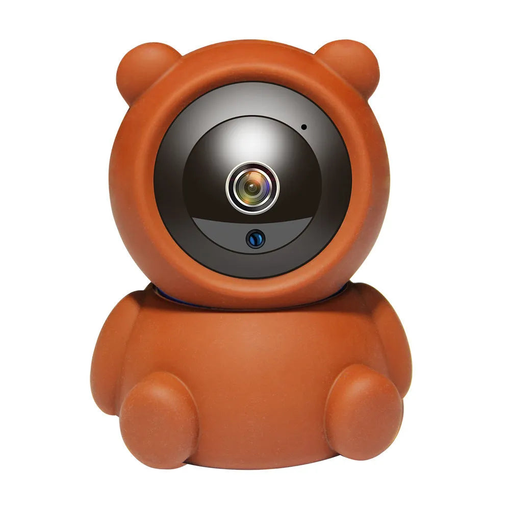 Bear 1080P wireless indoor security camera with infrared night vision on a shelf