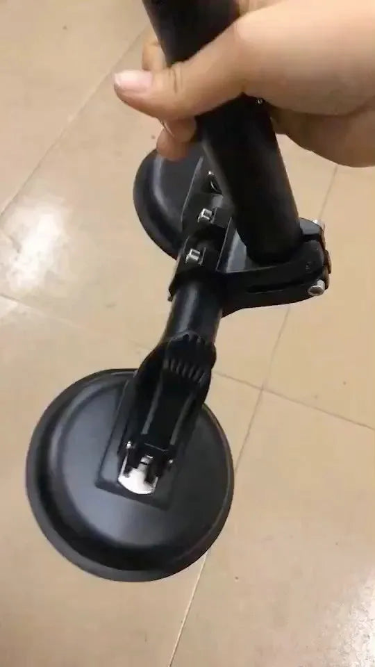 Black car window sucker flagpole mount with heavy rubber suction cup for off-road vehicles