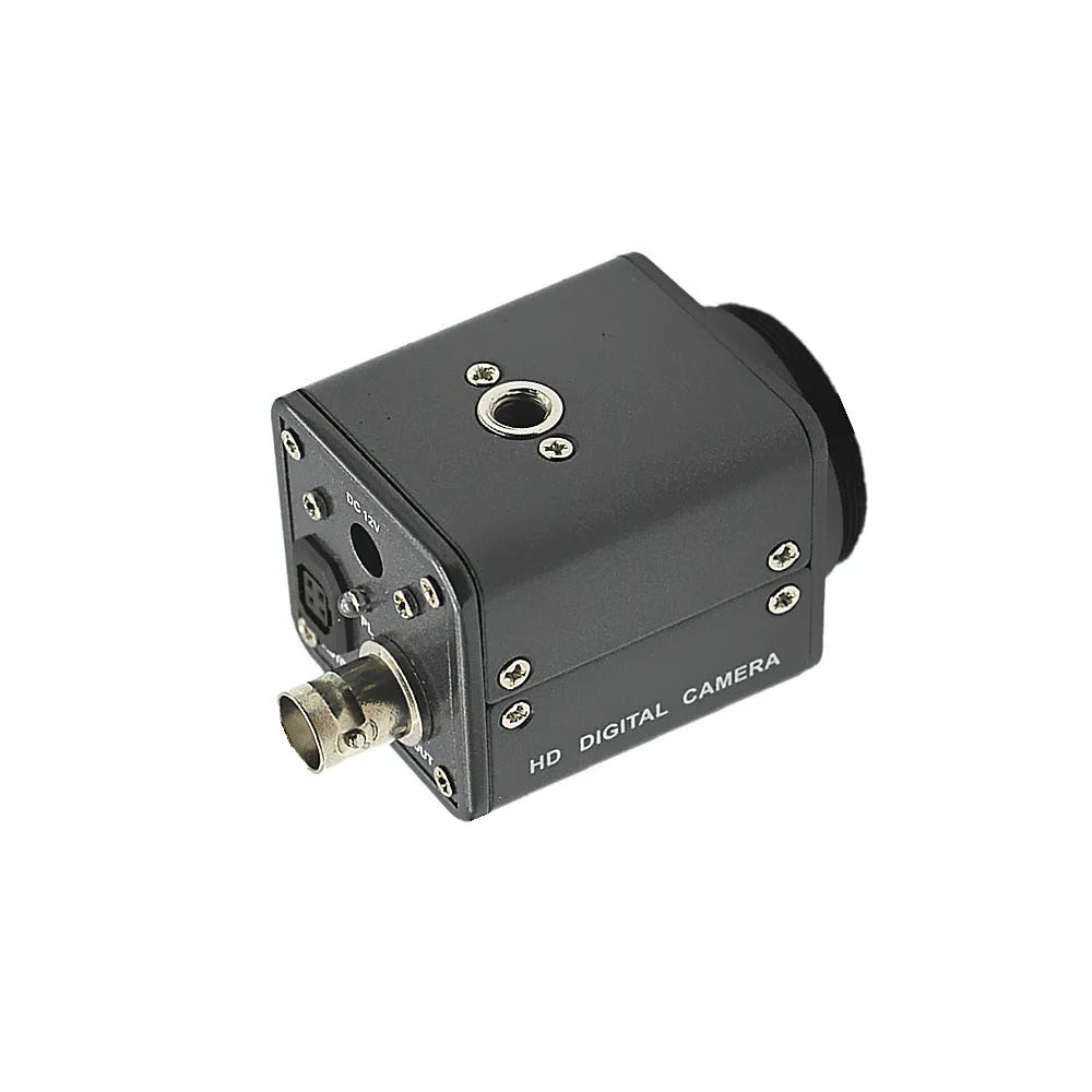 Mini mechanical microscope industrial camera with gun-style metal body and CMOS sensor