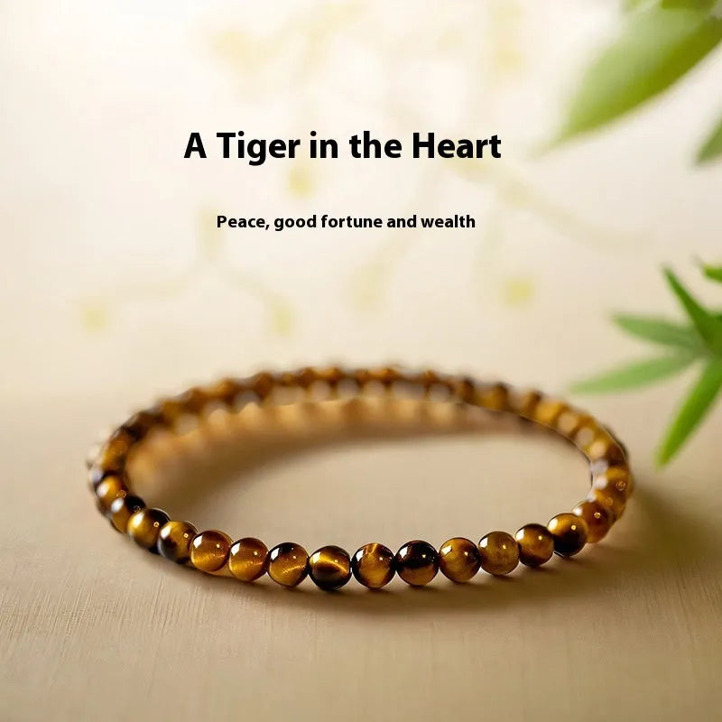 New Chinese Style geometric bracelet with tigereye stone beads in round design