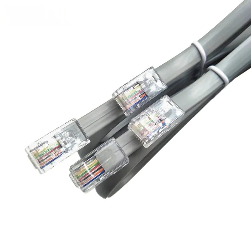 Silver grey 2-metre CAT6 Ethernet cable with RJ-45 connectors