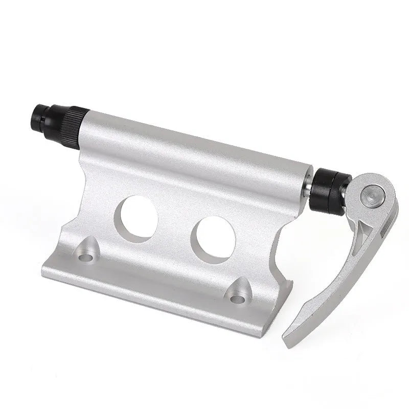 Silver metal bicycle front fork quick release fixing clip for SUV modification and accessory mounting
