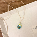 Women's pendant necklace with colourful glaze joker skirt pendant on cotton linen clavicle chain
