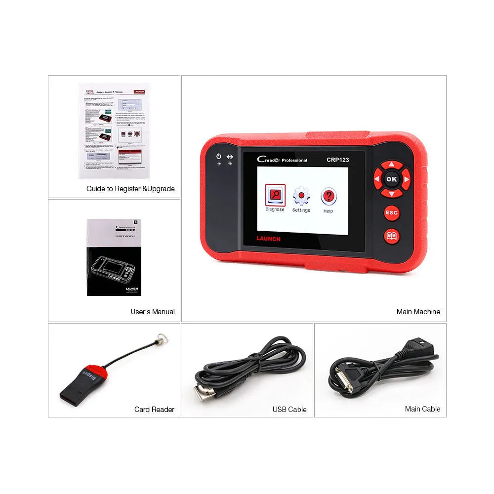 CRP123 automotive fault detector diagnostic equipment with card reader and cables