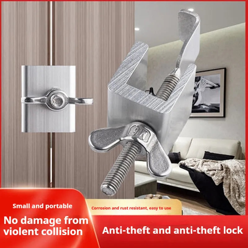 Portable hotel security lock door stopper in stainless steel and aluminium alloy