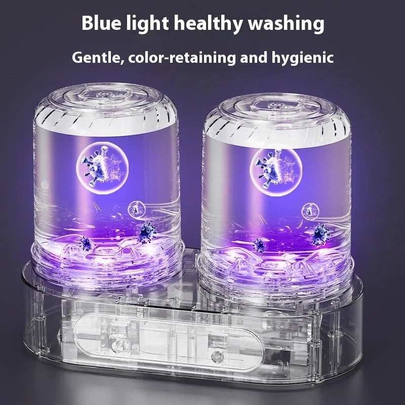 White double bucket USB powered mini washing machine for delicate garments