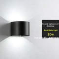 Black aluminium LED wall lamp with glass shade for indoor wall mounting