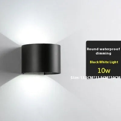 Black aluminium LED wall lamp with glass shade for indoor wall mounting