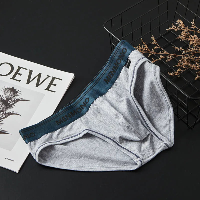 Men's low waist cotton briefs in multiple two-tone colour combinations
