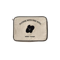 Canvas notebook liner bag with embroidery line terms flowers pattern in simplicity style