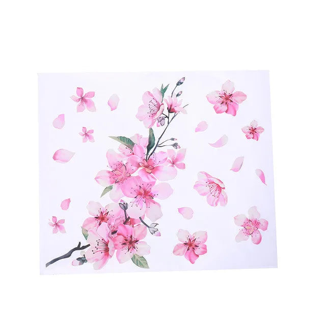 Cherry blossom flower pattern car sticker in two size options on PVC vinyl.