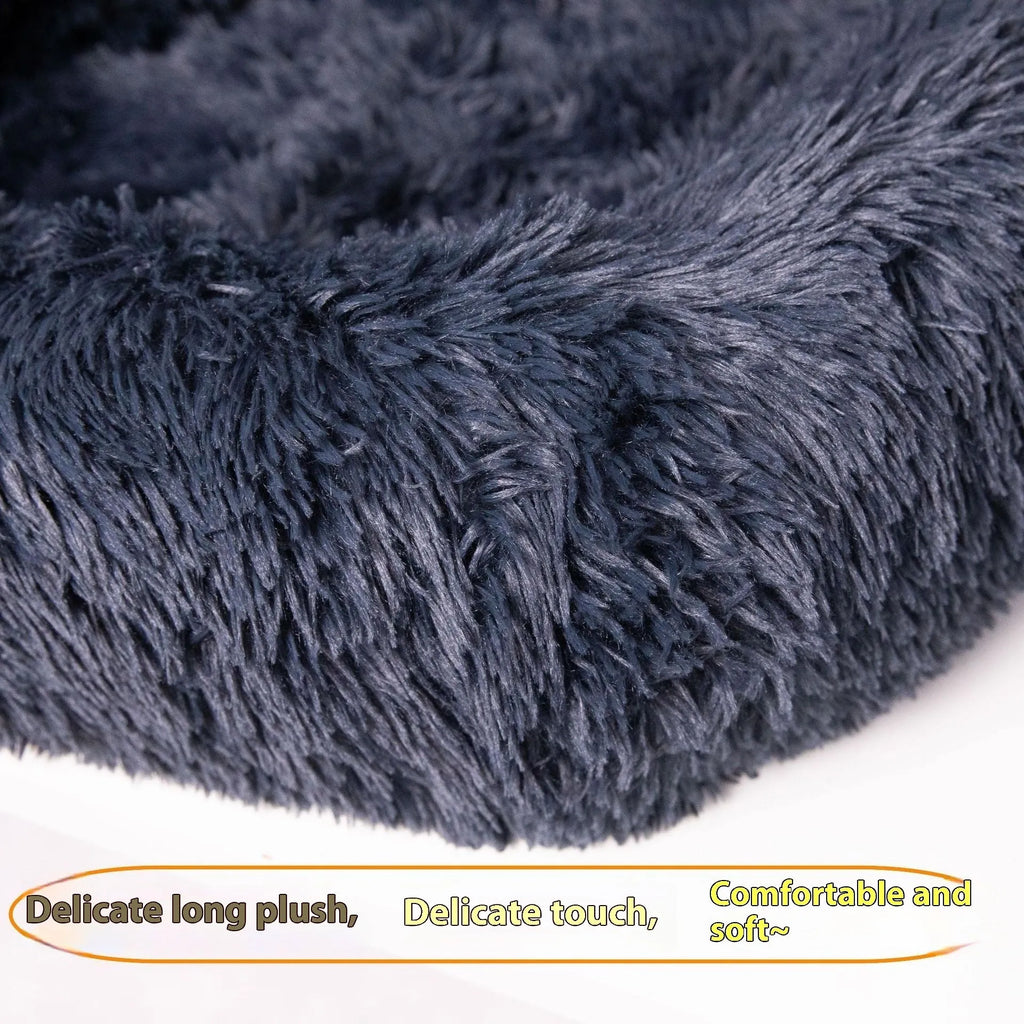 Thickened cloth vehicle pet mat shown on a car seat in beige and dark grey colour options.