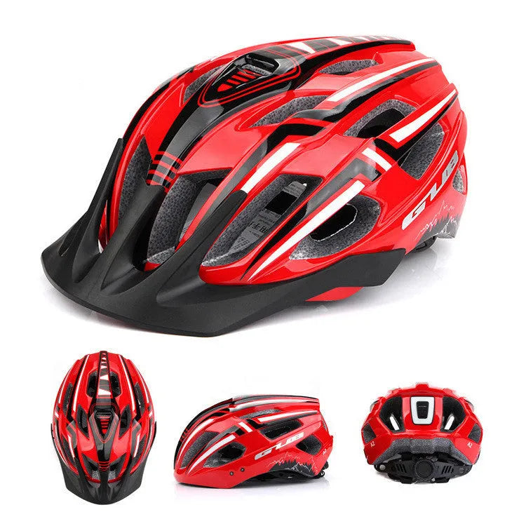Bright titanium cycling helmet with integrated USB rechargeable taillight and 19 ventilation holes on side view