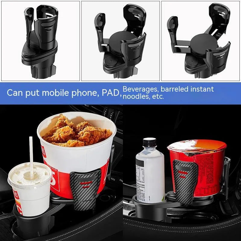 Carbon fibre matte black car cup holder modification kit for vehicle centre console replacement