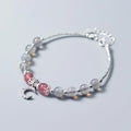 Moonstone bracelet with crescent moon charm on adjustable extension chain