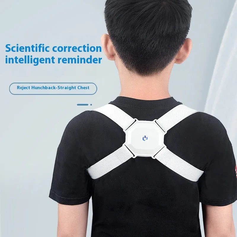 Smart posture corrector belt in gray packaging, adjustable for kids and adults, 210g