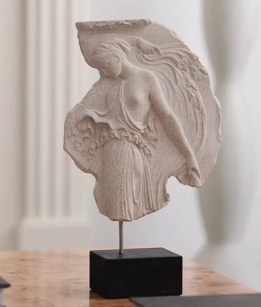White wine goddess resin sculpture ornament with modern minimalist European style design