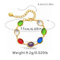 Geometric women's copper bracelet with glass inlay in blue, green, and multicolor options