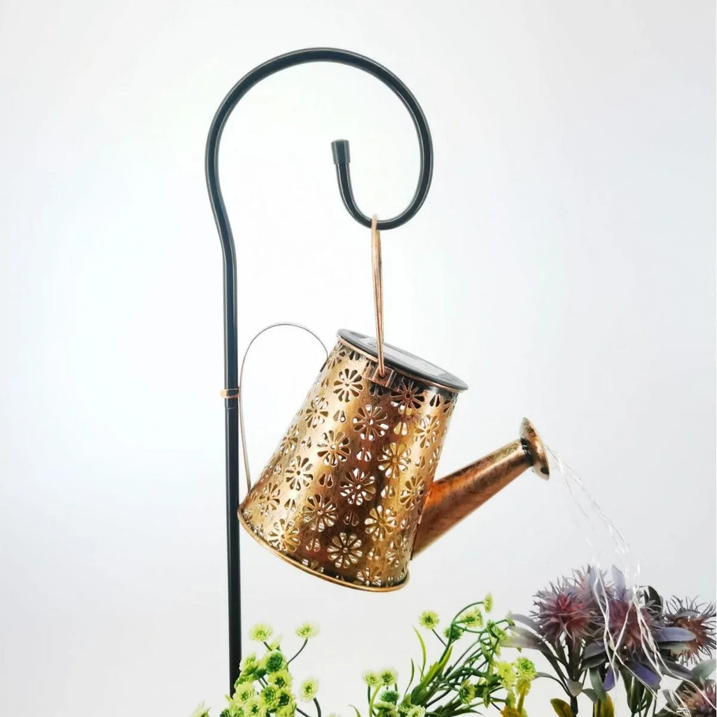 Solar butterfly kettle courtyard light decorative wrought iron outdoor lantern