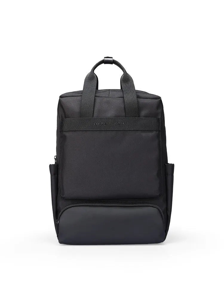 Black oxford cloth computer backpack with a 20-35 litre capacity and polyester lining.