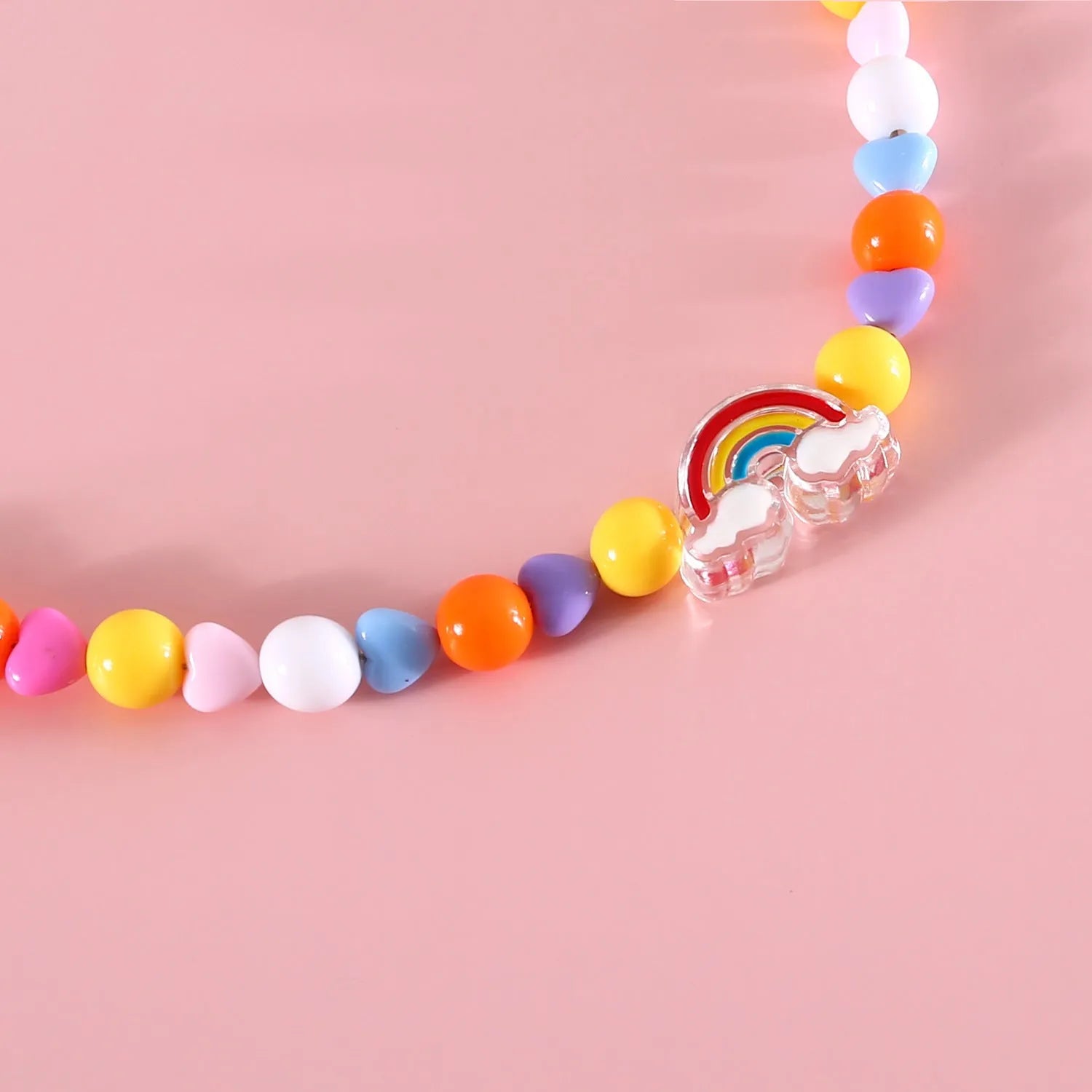 Colourful plastic pearl pet necklace with flower beads for cats and small dogs