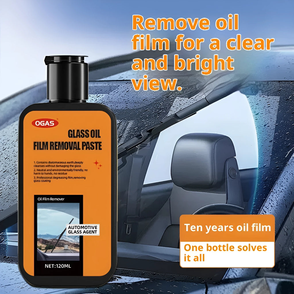 OGAS heavy-duty car glass degreasing cleaning paste with oil film remover in 150ml bottle