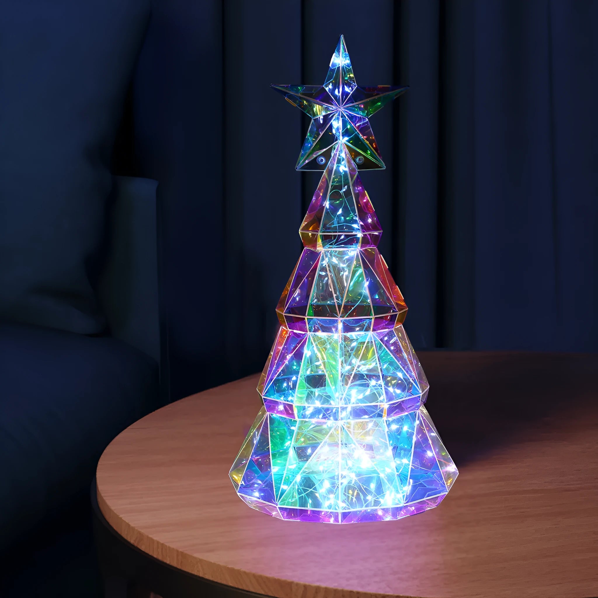 Colourful cartoon Christmas tree light decoration measuring 14.5×4.8×20cm with LED illumination