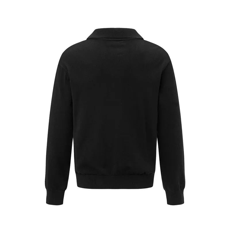 Loose pullover sweater in acrylic-blend fabric available in black, dark grey and creamy white