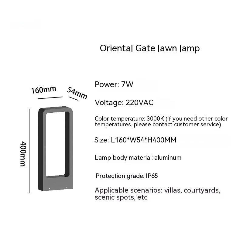 Aluminium outdoor lawn lamp LED landscape light wiring powered for garden pathway
