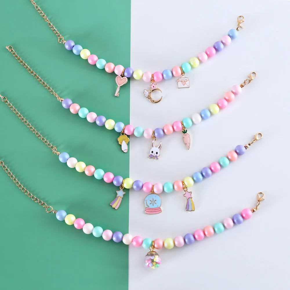 Colourful macaron resin charm pet collar bracelet for cats and dogs in adjustable sizes