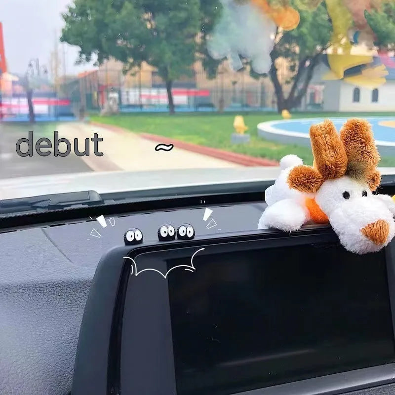 Black cartoon briquette car decorations made from resin with traceless mounting tape