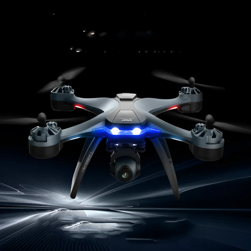 GPS quadrocopter remote control plane with anti-fall design, dual cameras, and plastic construction