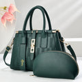 Round black PU leather crossbody shoulder handbag with structured suitcase shape