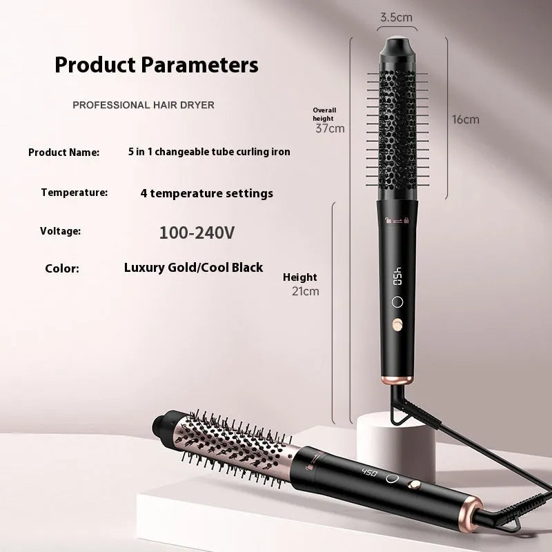 Automatic large wave hair curler in rose gold or black with digital temperature display