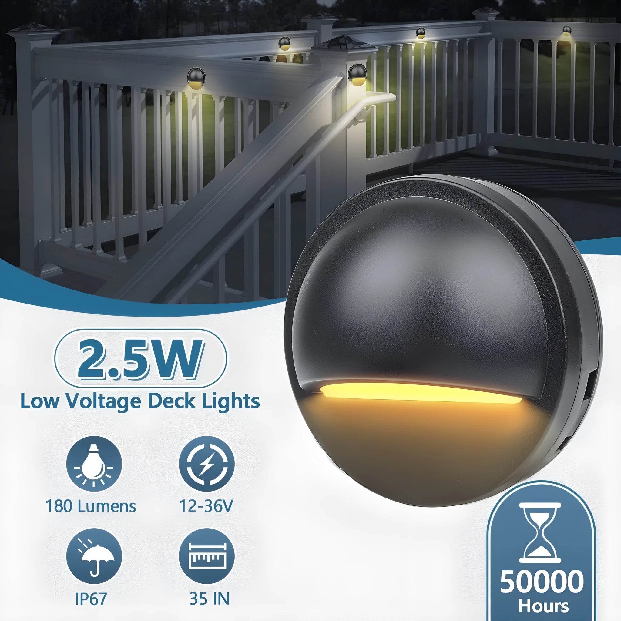 Compact outdoor step light with aluminum and PC body for garden paths