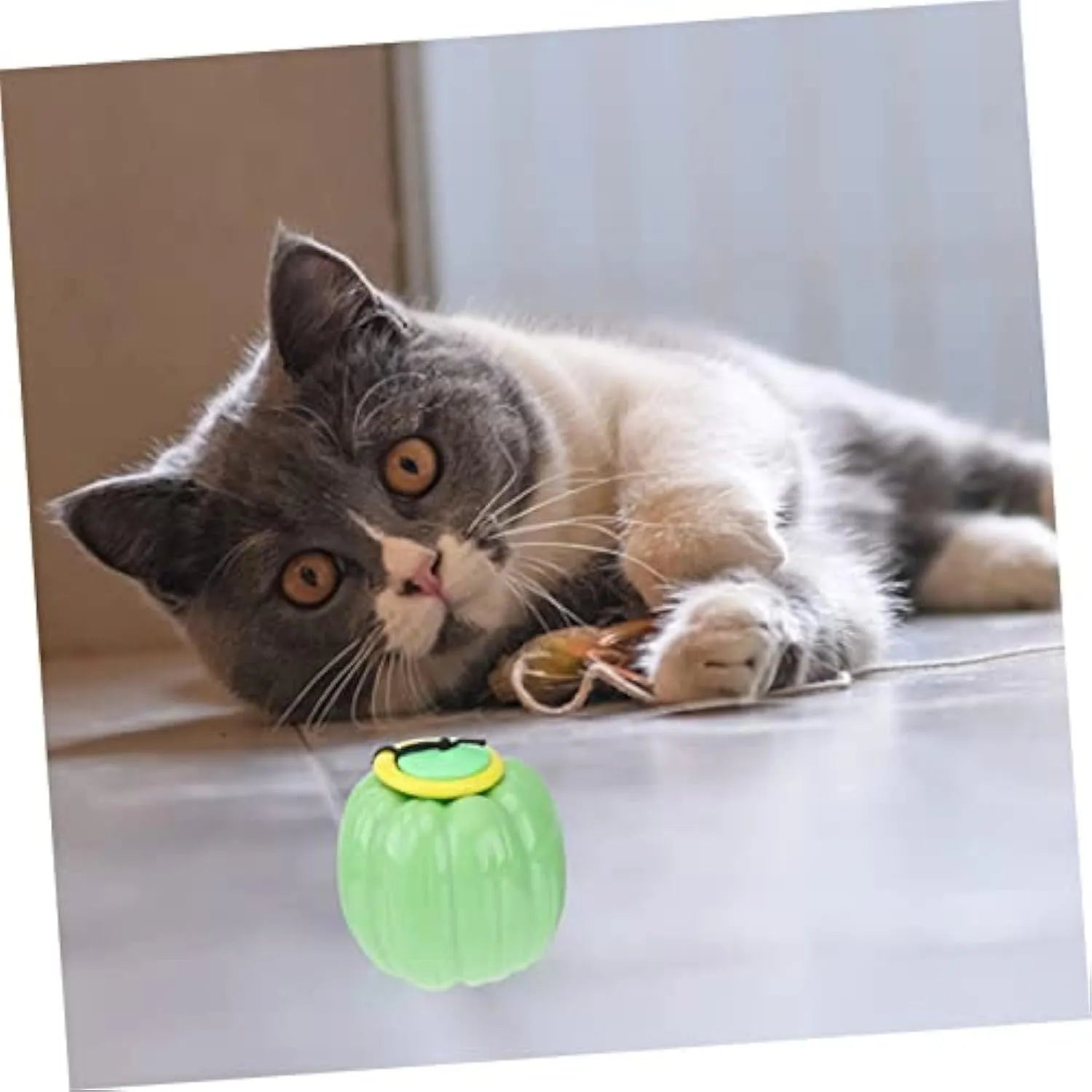 Pumpkin-shaped plastic dog chew toy with squeaker for small dogs in orange colour